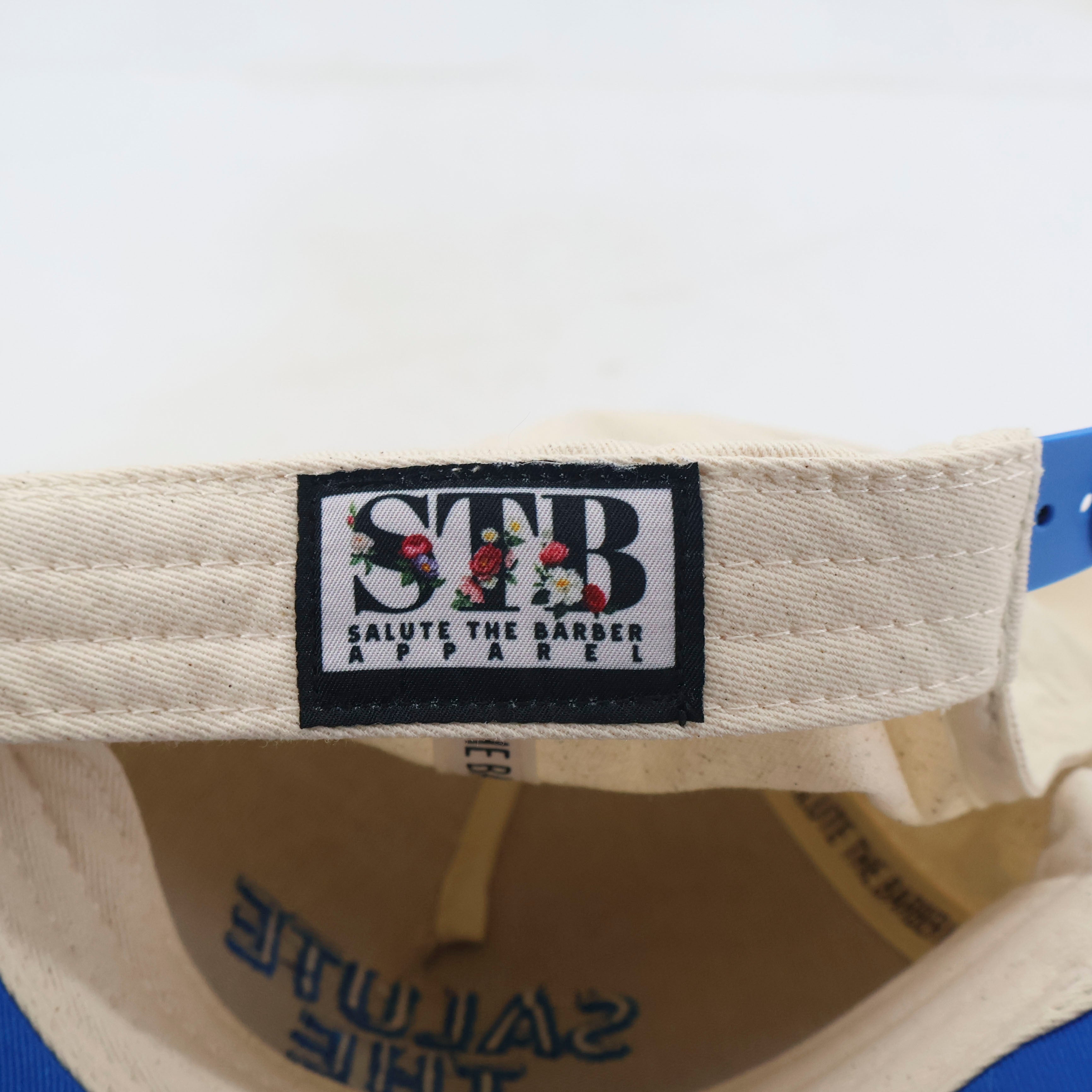 SALUTE THE BARBER™ Classic Blue Snapback – Cream & Royal Blue