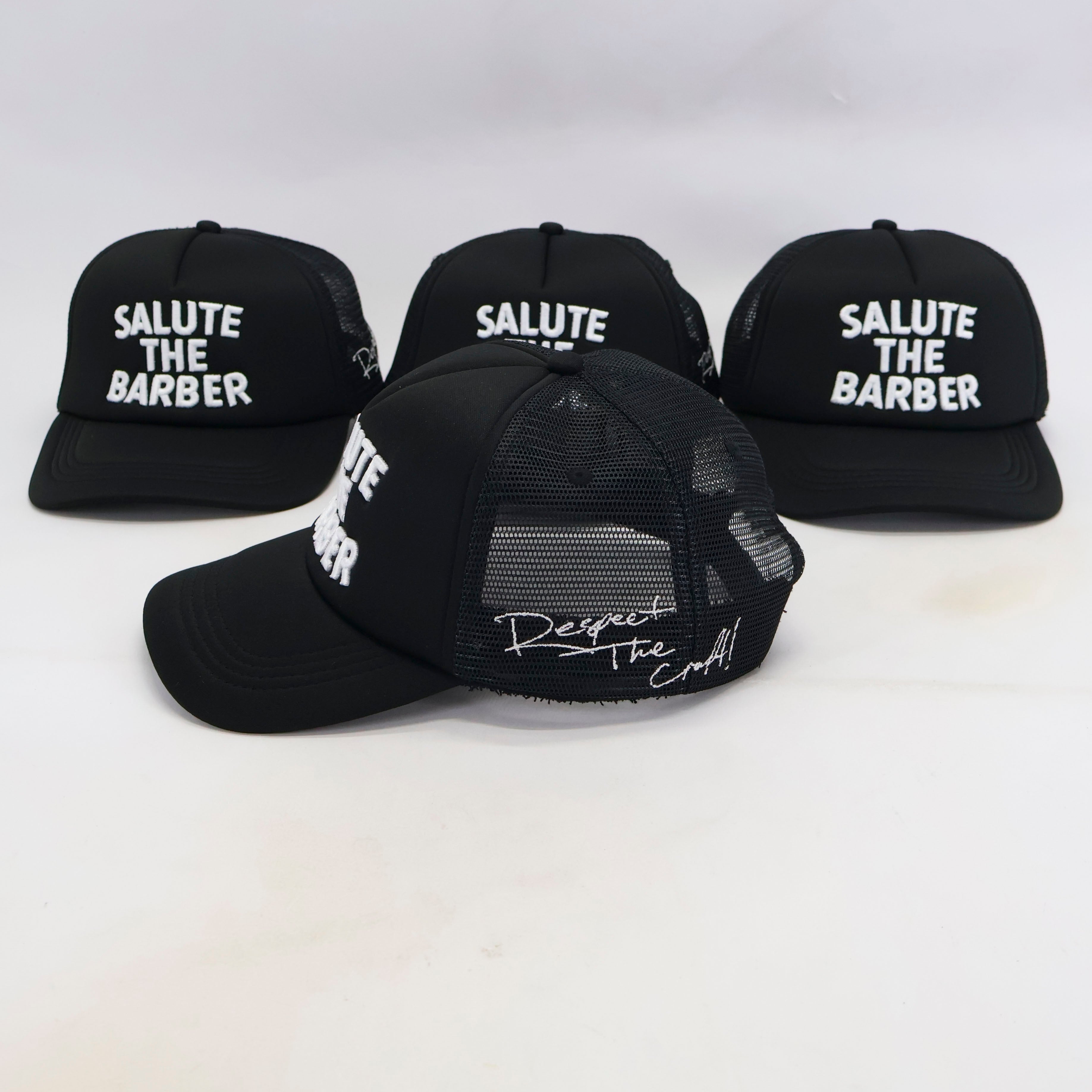 Salute The Barber™ Kids Trucker Hat – Black & White | Respect The Craft