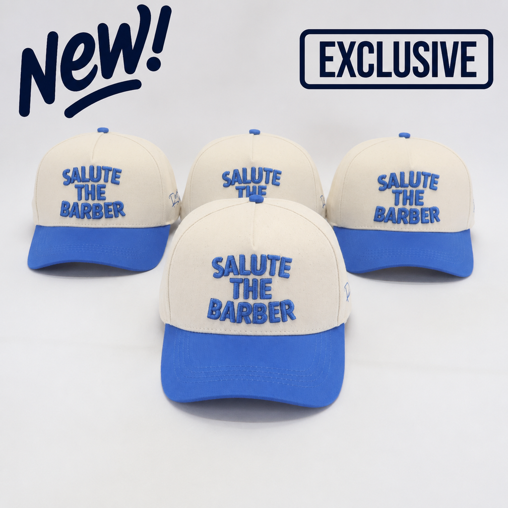 SALUTE THE BARBER™ Classic Blue Snapback – Cream & Royal Blue