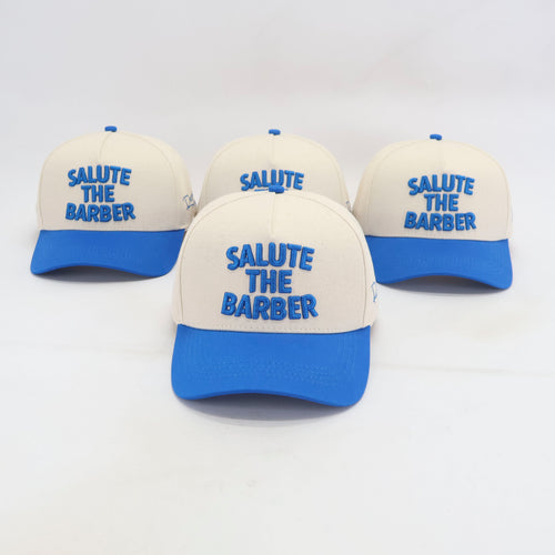 SALUTE THE BARBER™ Classic Blue Snapback – Cream & Royal Blue