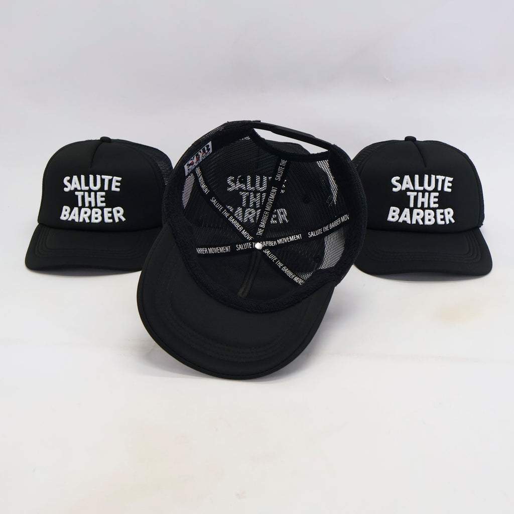 Salute The Barber™ Kids Trucker Hat – Black & White | Respect The Craft