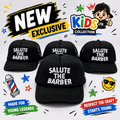 Salute The Barber™ Kids Trucker Hat – Black & White | Respect The Craft