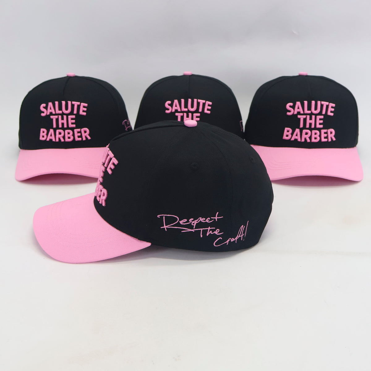 SALUTE THE BARBER™ Pink Edition Snapback – Black & Pink