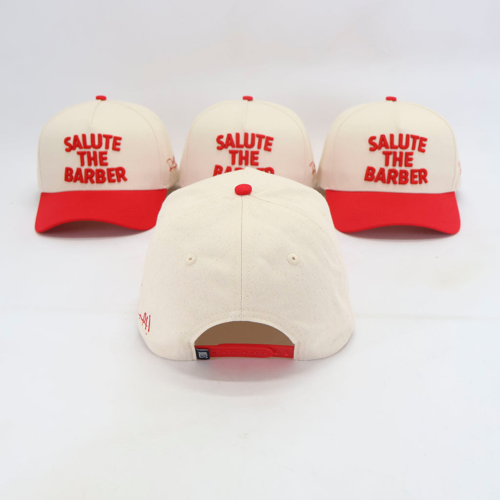 SALUTE THE BARBER™ USA Heritage Snapback – Cream & Red