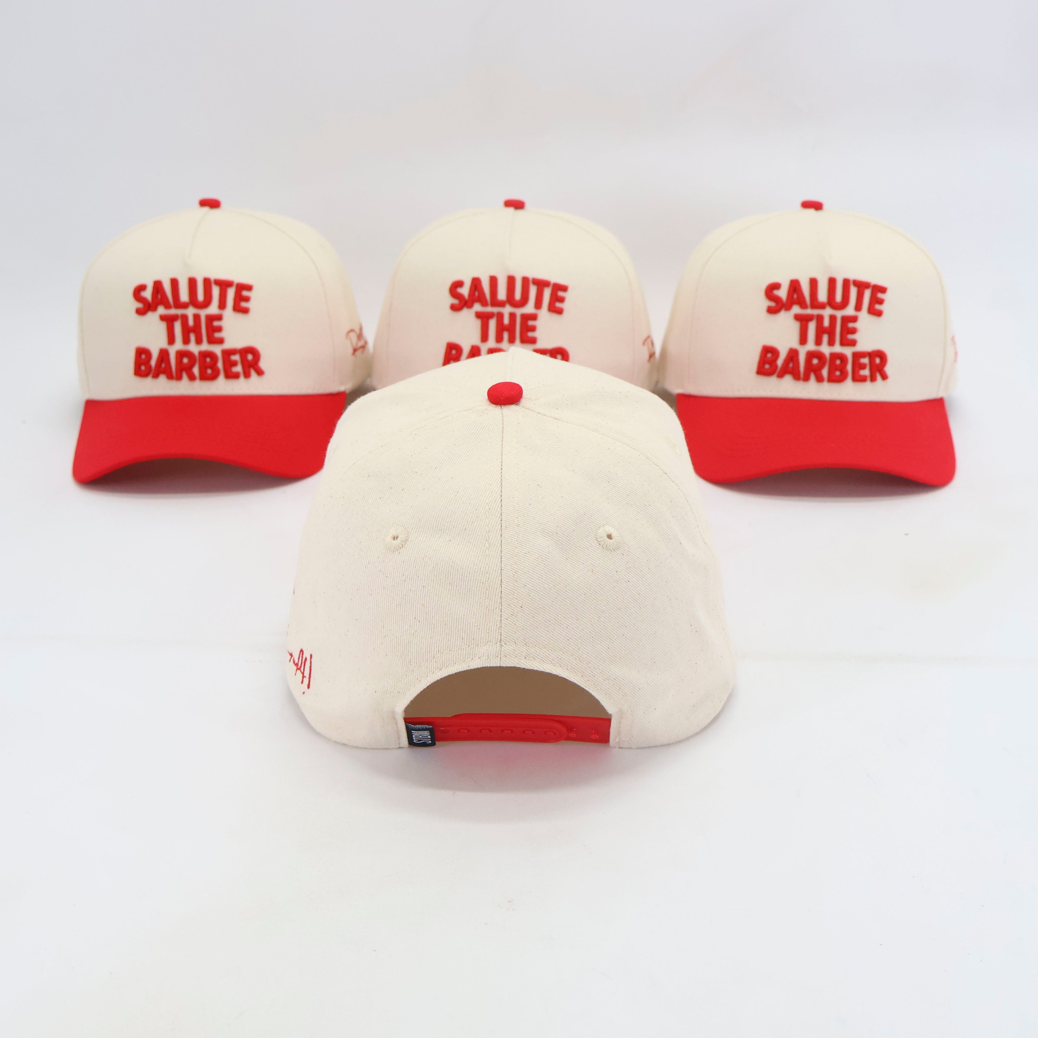 SALUTE THE BARBER™ USA Heritage Snapback – Cream & Red