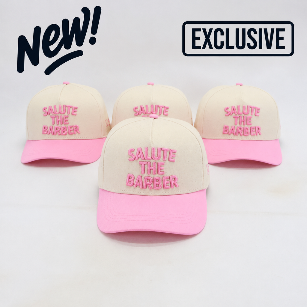 SALUTE THE BARBER™ Pink Edition Snapback – Cream & Pink