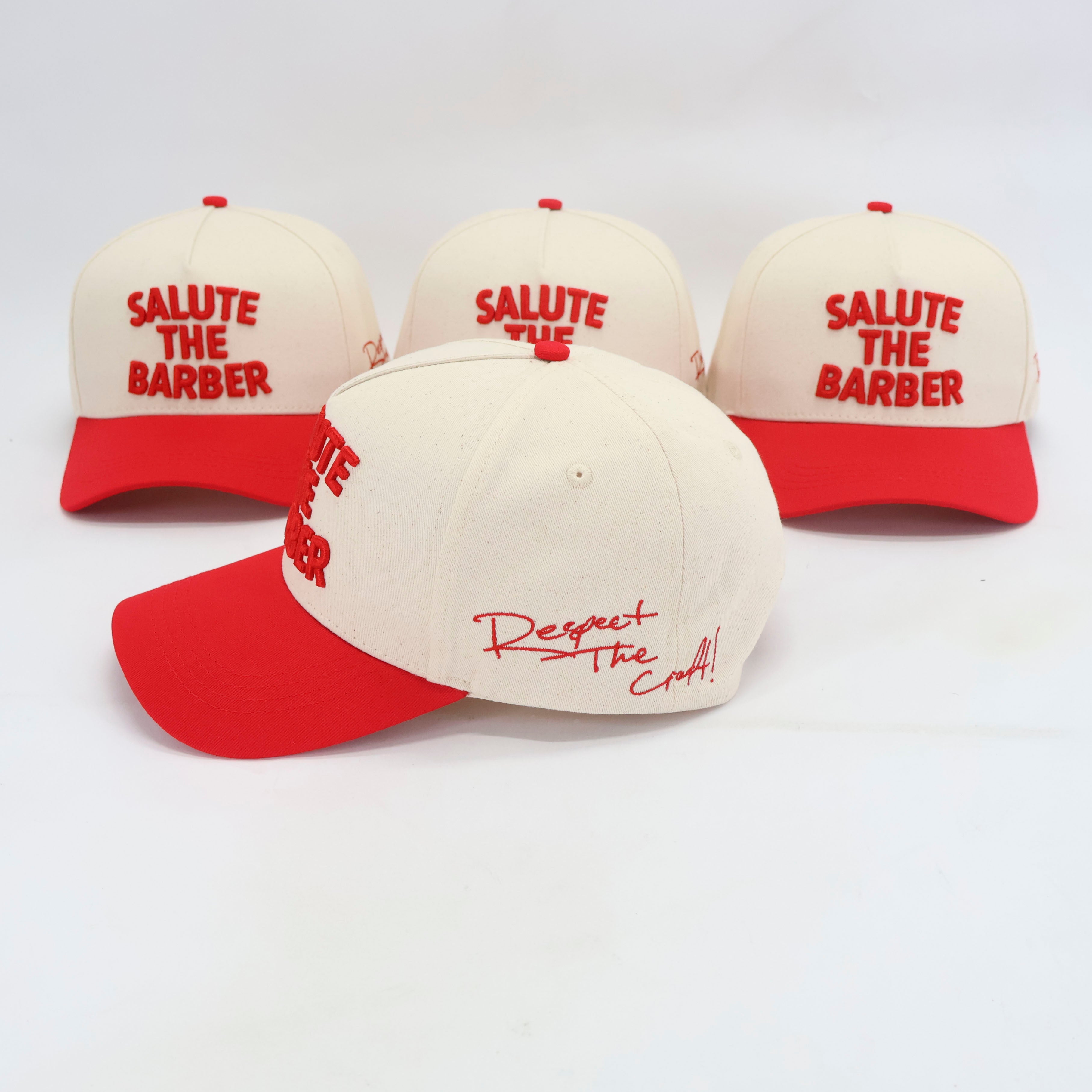 SALUTE THE BARBER™ USA Heritage Snapback – Cream & Red