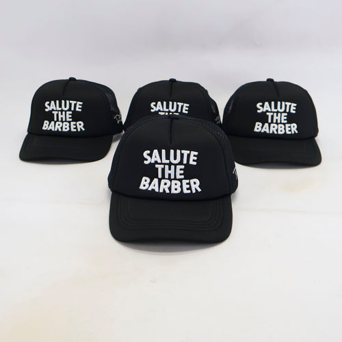 Salute The Barber™ Kids Trucker Hat – Black & White | Respect The Craft