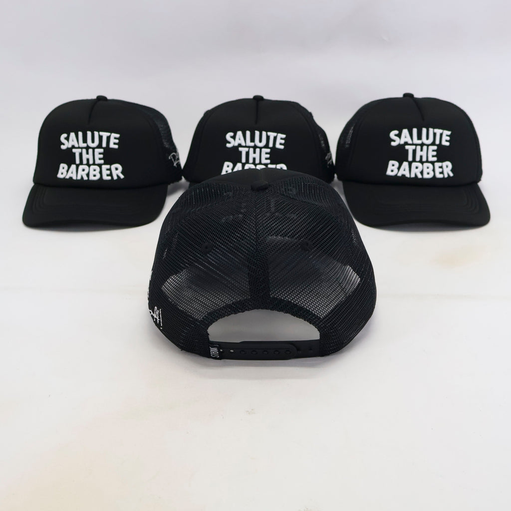 Salute The Barber™ Kids Trucker Hat – Black & White | Respect The Craft