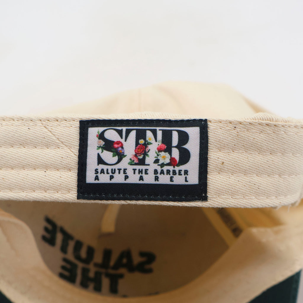 SALUTE THE BARBER™ Classic Forest Green Snapback – Cream & Green