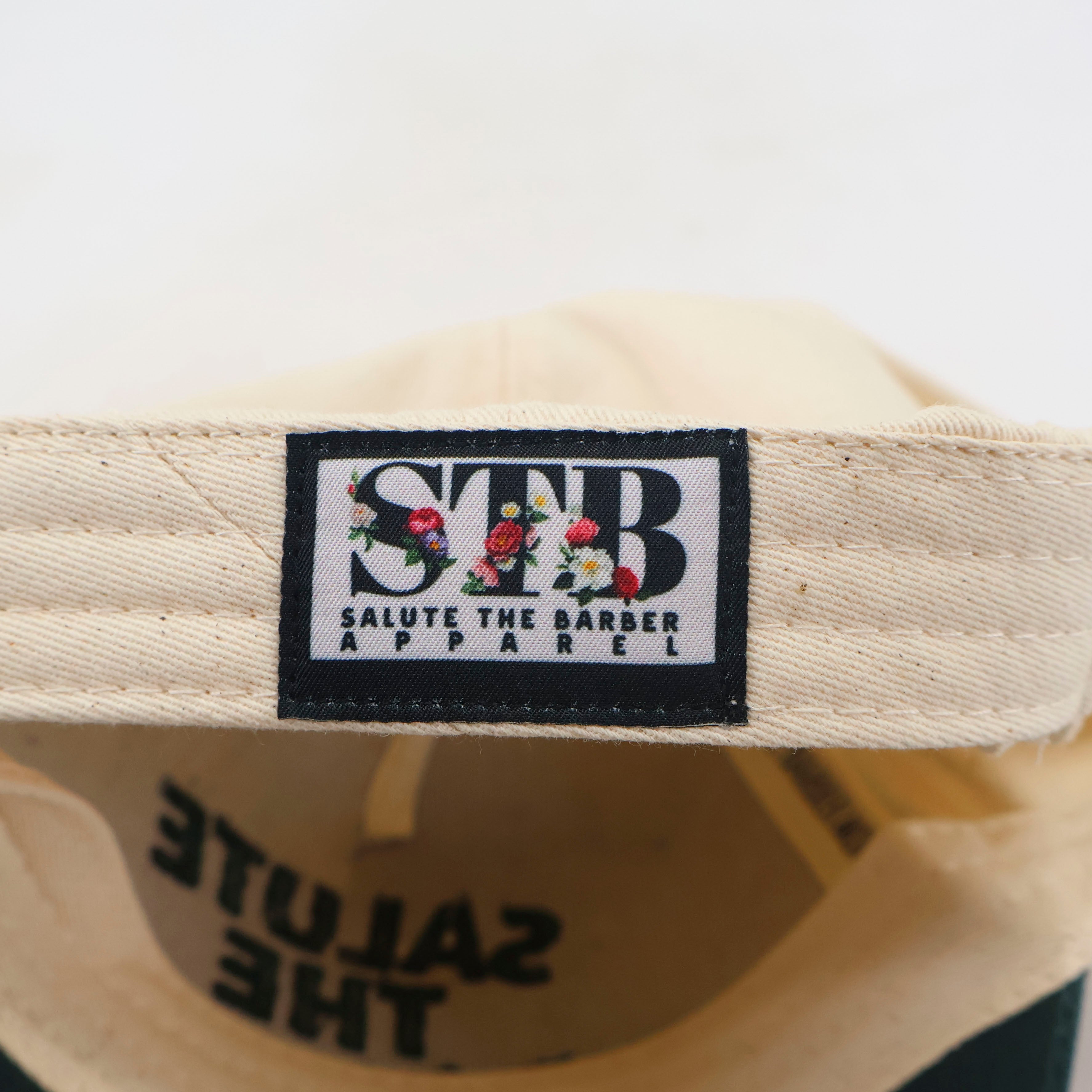 SALUTE THE BARBER™ Classic Forest Green Snapback – Cream & Green
