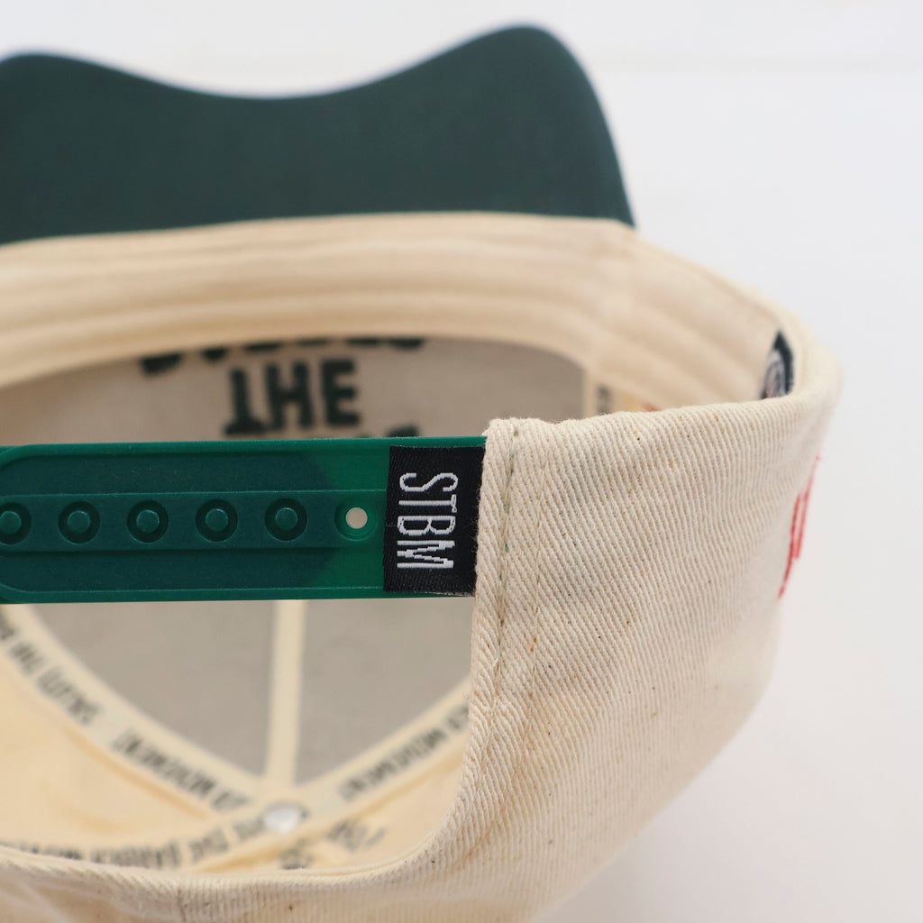 SALUTE THE BARBER™ Classic Forest Green Snapback – Cream & Green