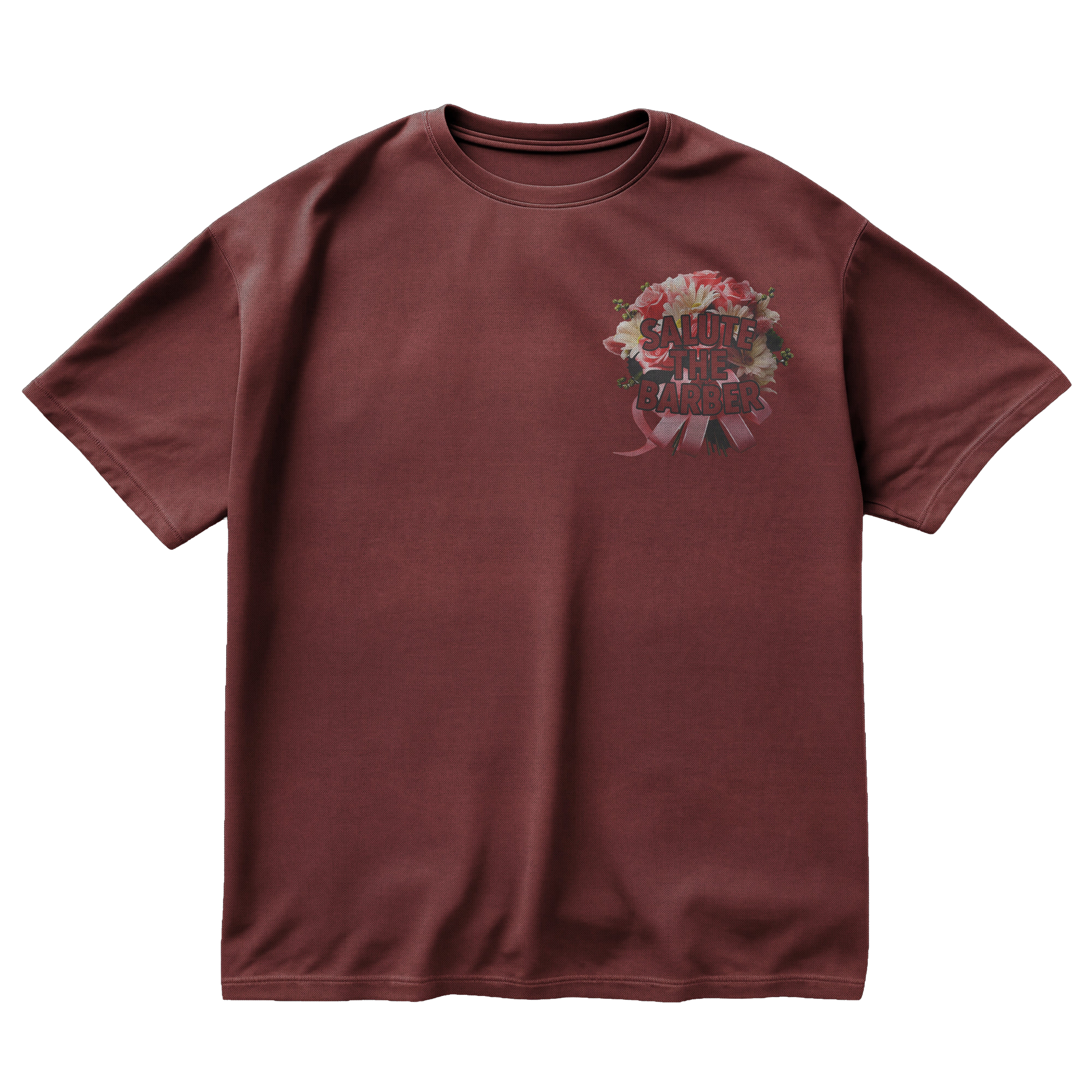 Salute the barber flower t-shirt