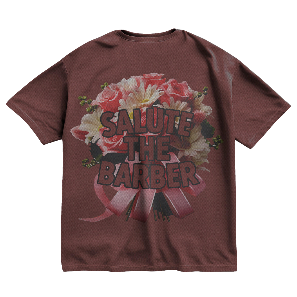 Salute the barber flower t-shirt