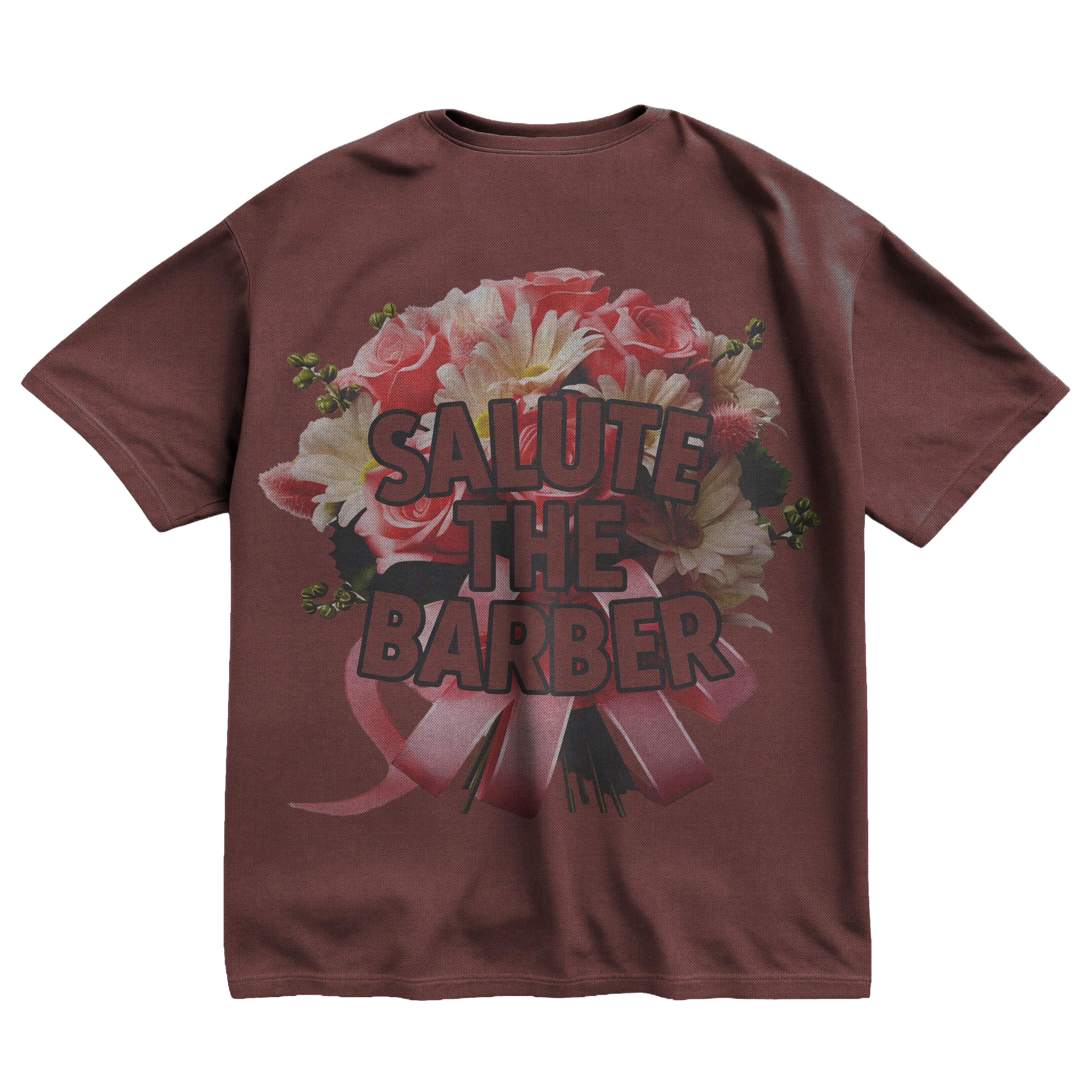 Salute the barber flower t-shirt