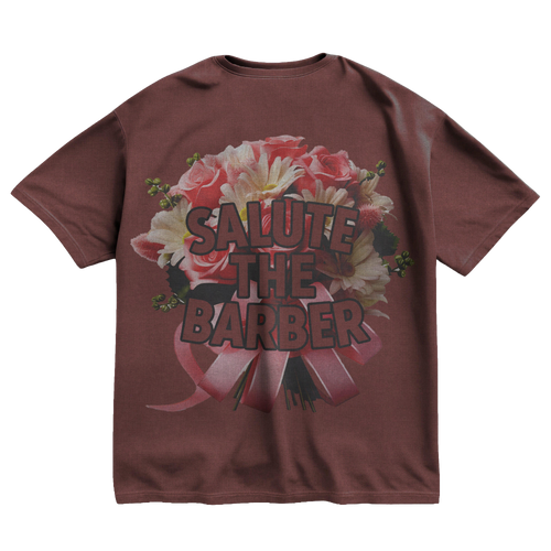 Salute the barber flower t-shirt